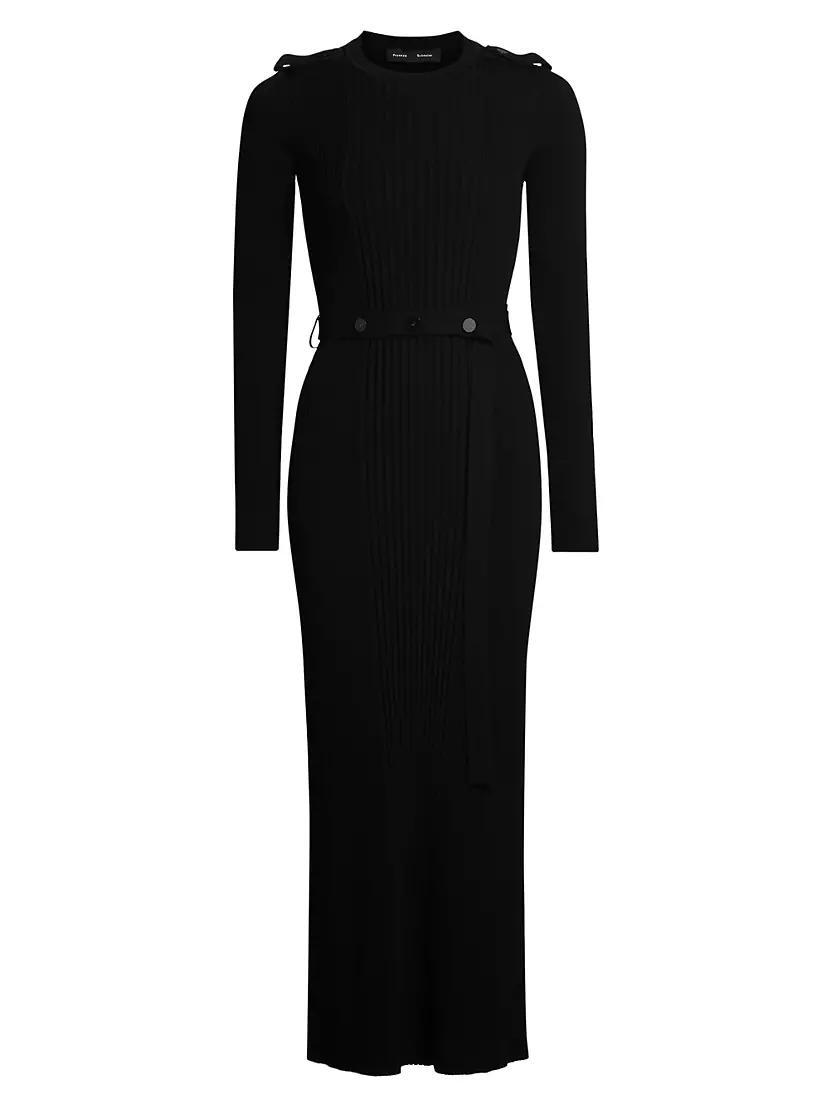 Lauryn Rib-Knit Long-Sleeve Maxi Dress Product Image