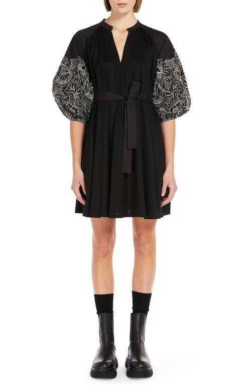 Weekend Max Mara Fingere Embroidered Sleeve Cotton Jersey Dress Product Image