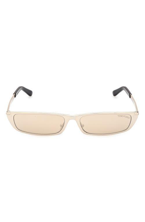 Eyewear Everett Rectangular Frame Sunglasses In Brown / Gold Product Image