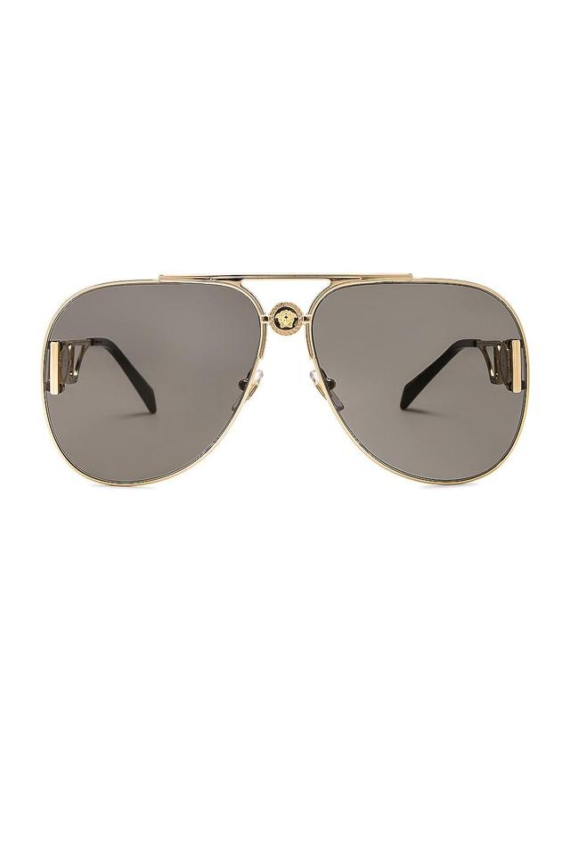 VERSACE Aviator Sunglasses Metallic Gold.. Product Image