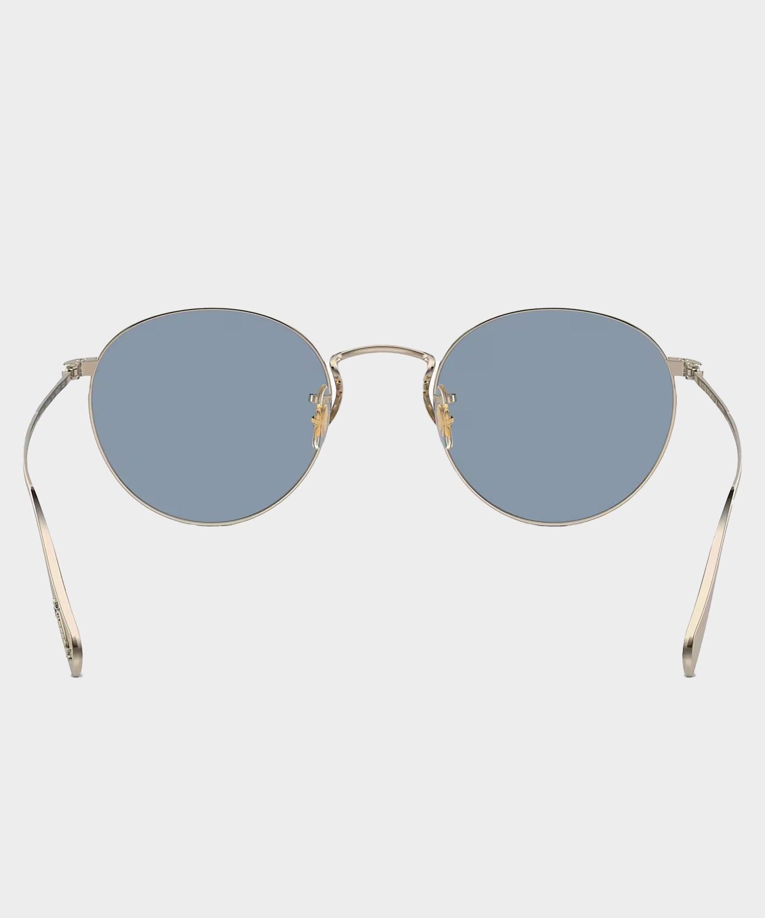 Oliver Peoples Coleridge Sunglasses in Gold With Cobalt Lenses Product Image