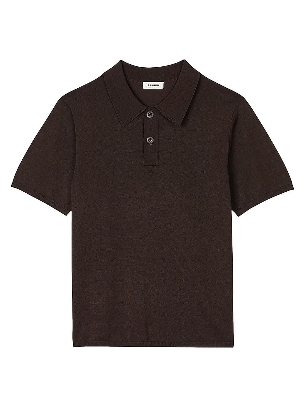 Mens Short-Sleeve Knitted Polo Shirt Product Image