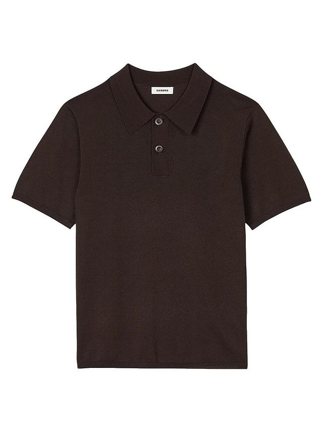 Mens Short-Sleeve Knitted Polo Shirt Product Image