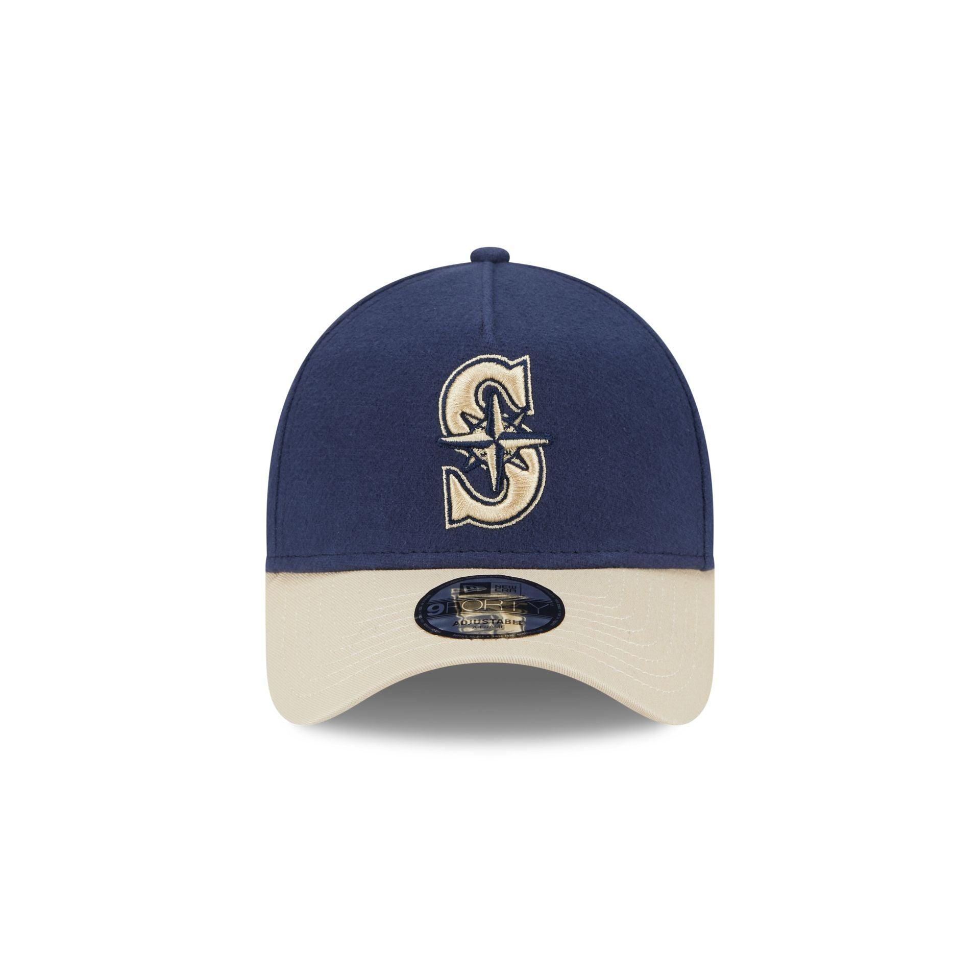 Seattle Mariners Moleskin Crown Navy 9FORTY A-Frame Snapback Hat Male Product Image