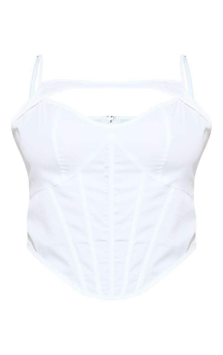 Plus White Cut Out Boned Corset Product Image