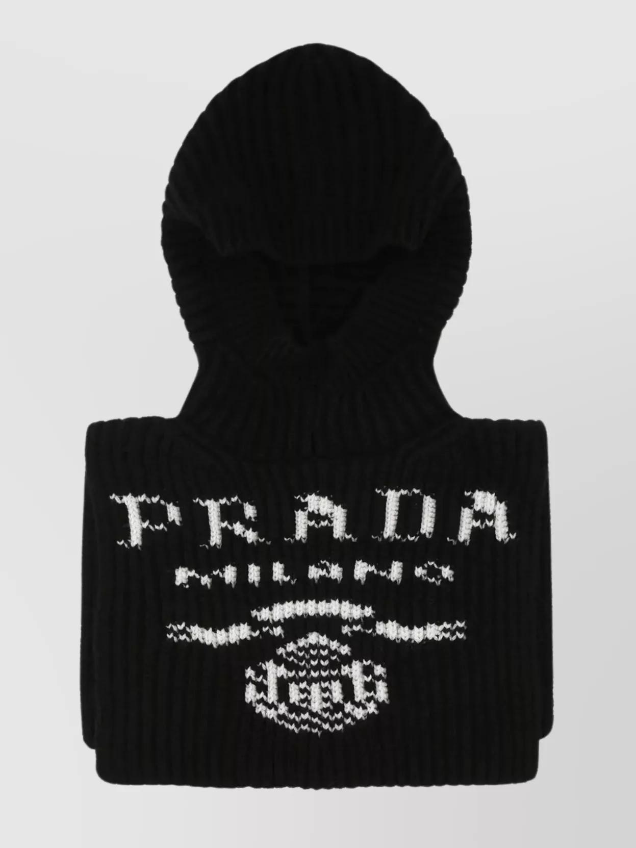 Ribbed Cashmere Balaclava Logo Placement Product Image