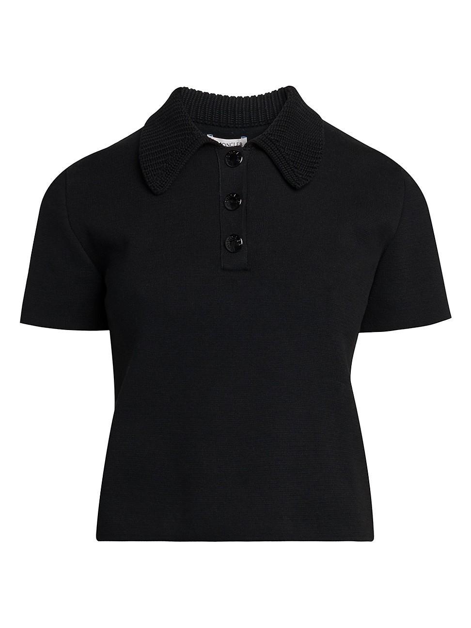 Womens Short Sleeve Polo Shirt with Knit Collar product image