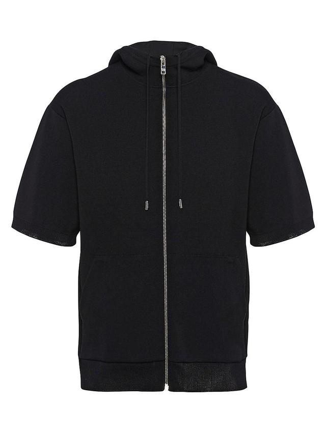 Mens Cotton and Viscose Knit Hoodie Product Image