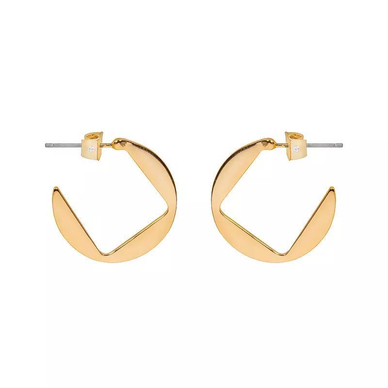 LC Lauren Conrad Gold Tone Diamond Cut-Out Hoop Earrings, Womens, None Product Image