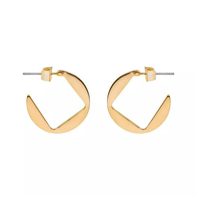 LC Lauren Conrad Gold Tone Diamond Cut-Out Hoop Earrings, Womens, None Product Image