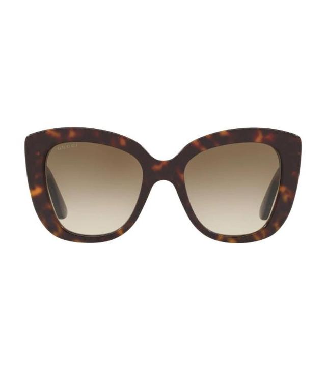 Havana Gg0327s Cat-eye Frame Sunglasses In Tortoise/brown Product Image