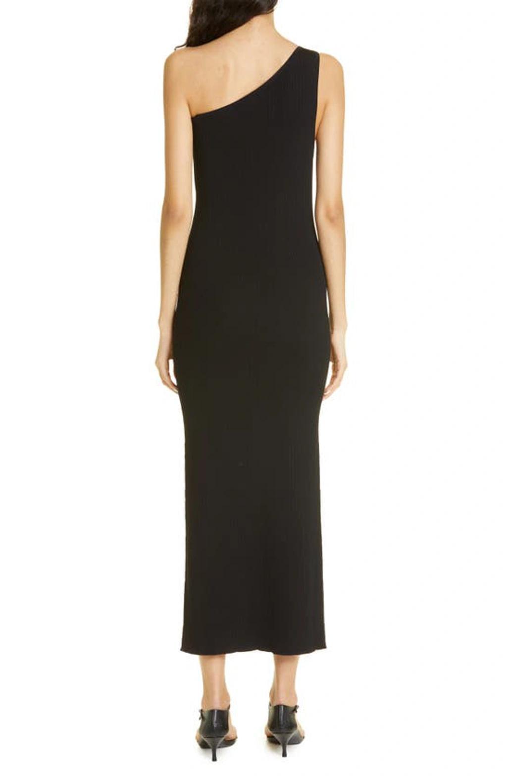 TOTÊME One-shoulder Ribbed Dress Black Product Image