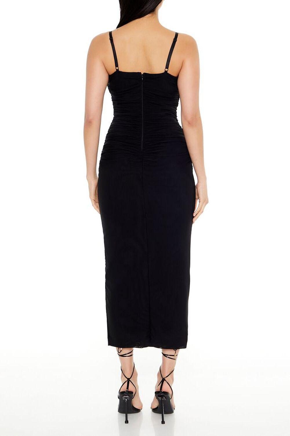 Ruched Mesh Bodycon Midi Dress | Forever 21 Product Image