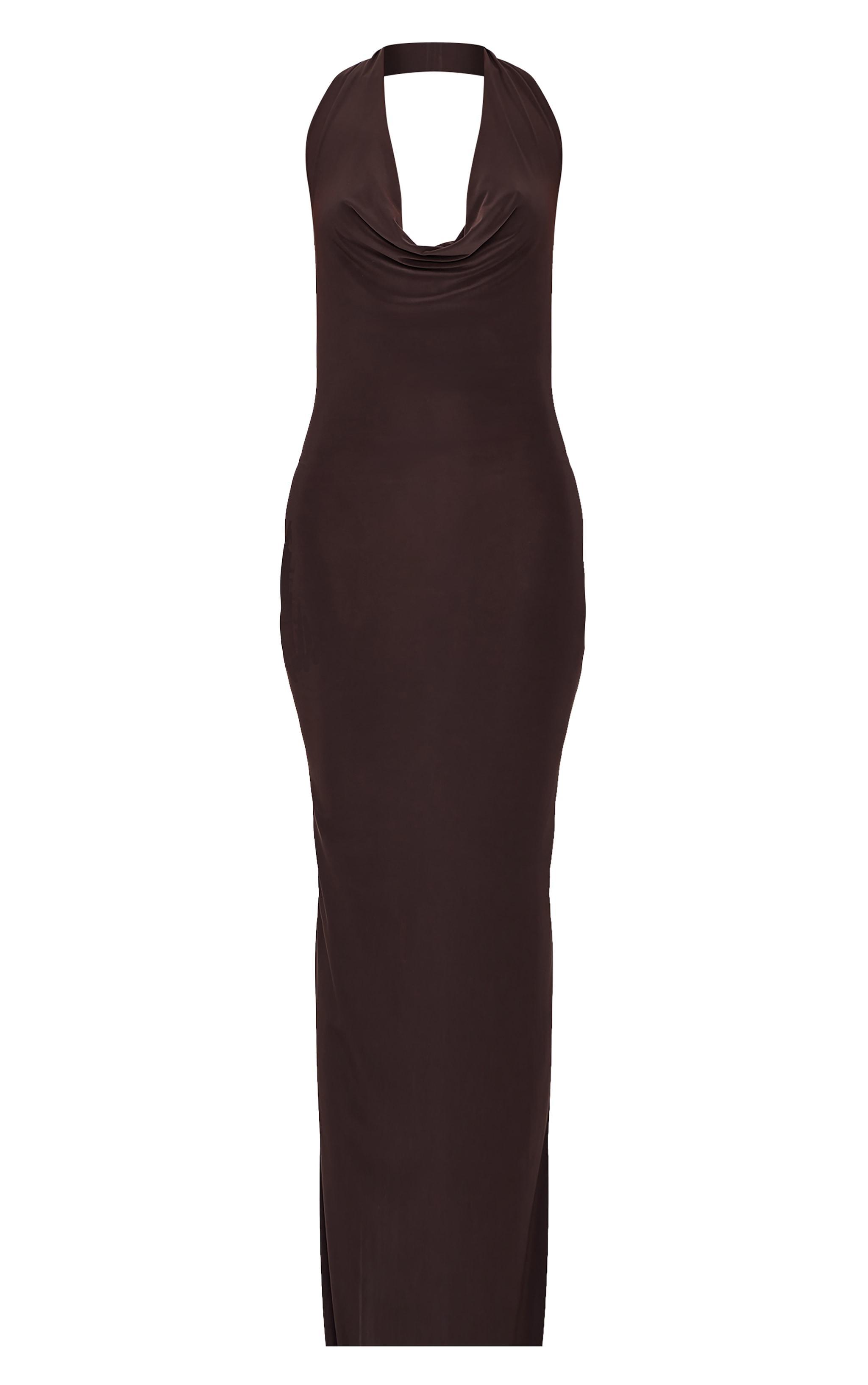 Black Soft Touch Cowl Neck Twist Back Detail Maxi Dress product image