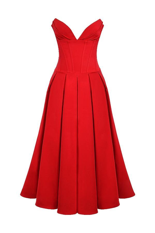 Lady Scarlet Strapless Midi Dress Product Image