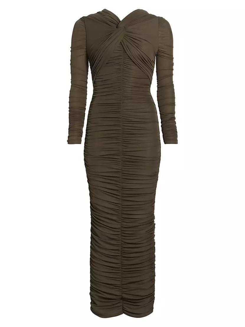 Derek Ruched Twist-Detail Maxi Dress Product Image