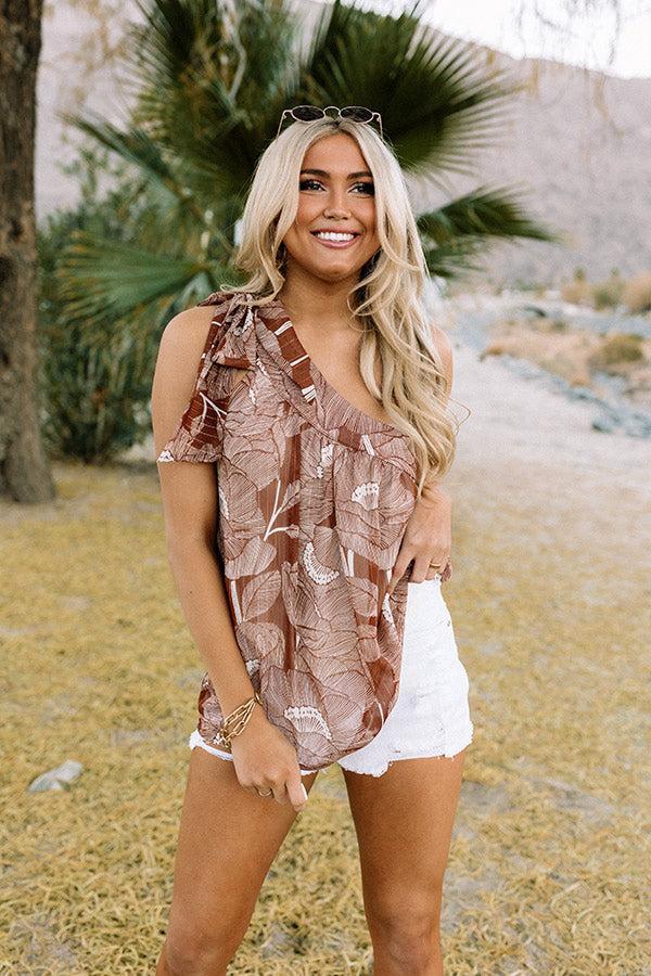 Free And True Floral Shift Top in Brown Product Image