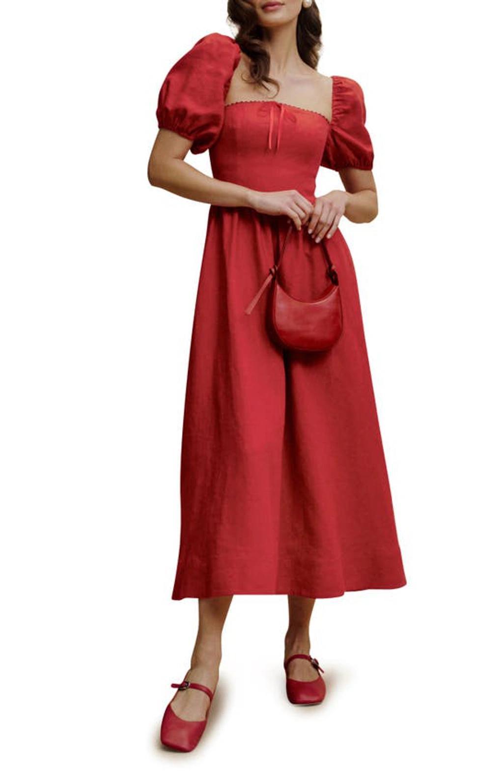 Marella Linen Dress In Cherry Product Image