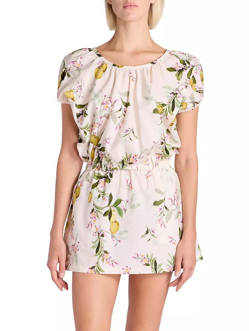 Botanical-Print Cotton Minidress Product Image