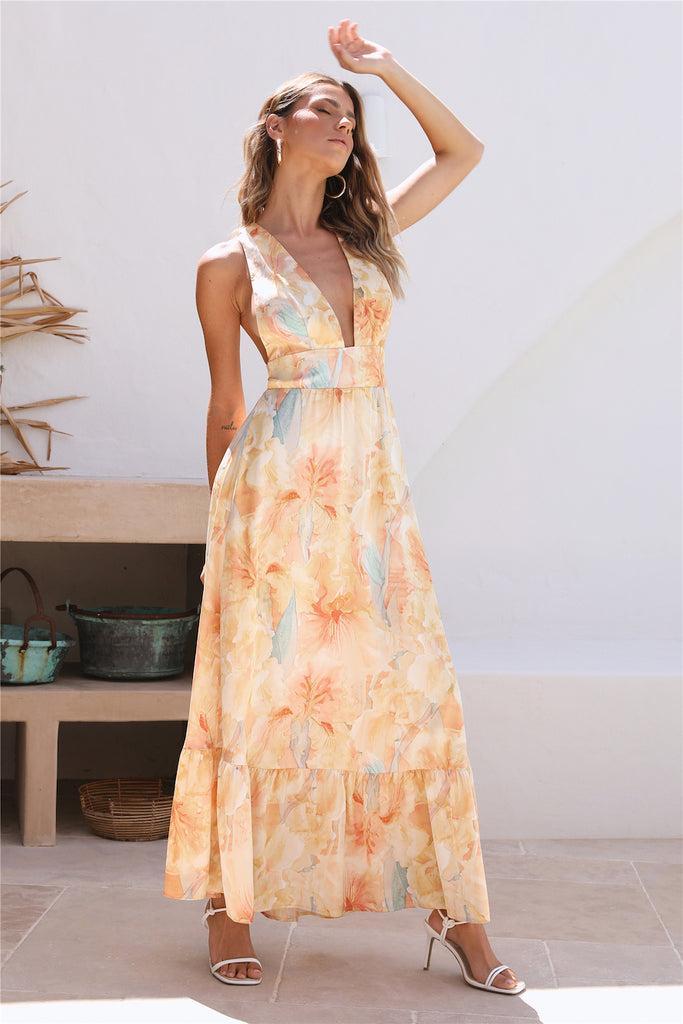 Time Passing Maxi Dress Yellow Product Image