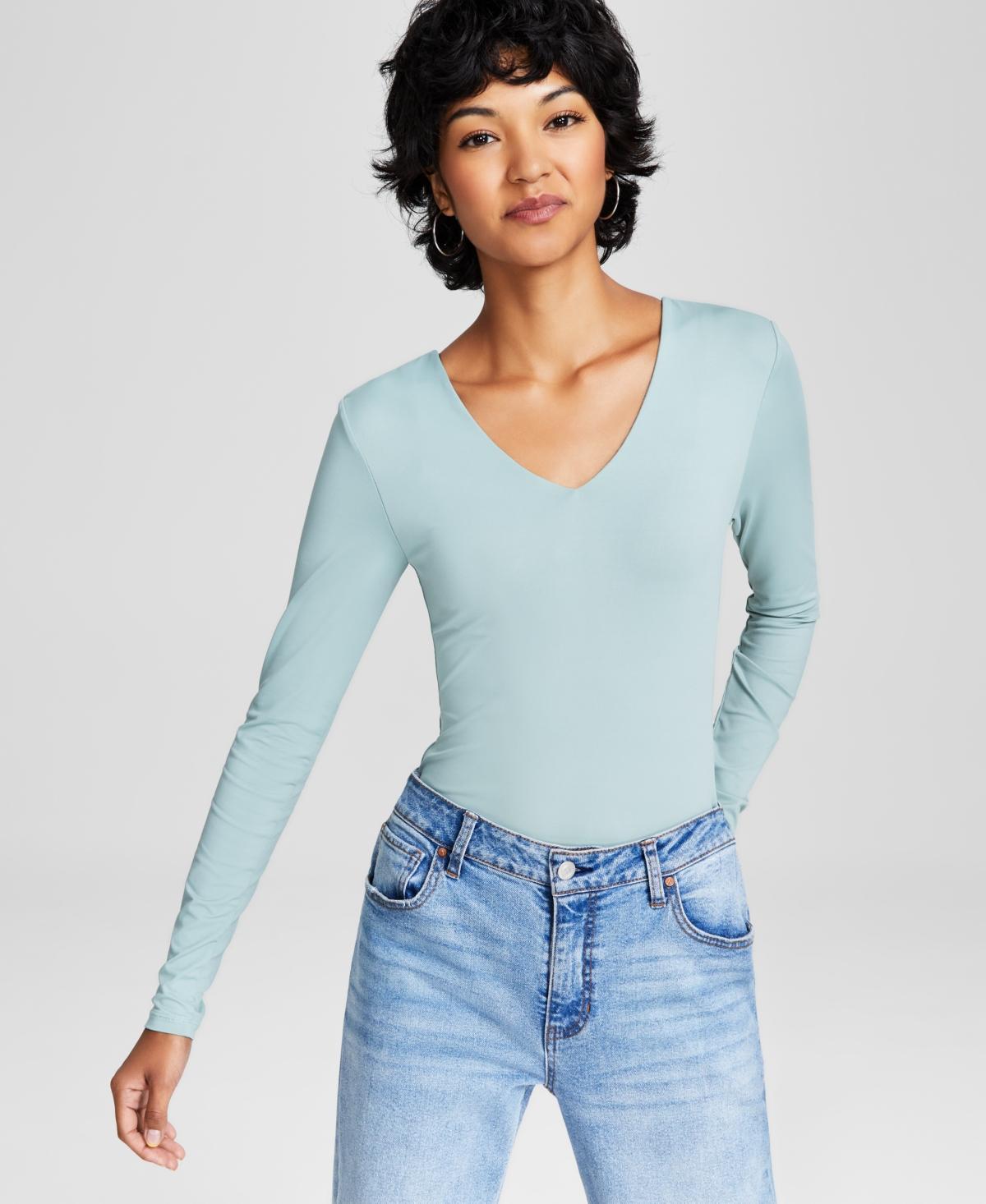 And Now This Womens Long-Sleeve V-Neck Bodysuit, Created for Macys Product Image