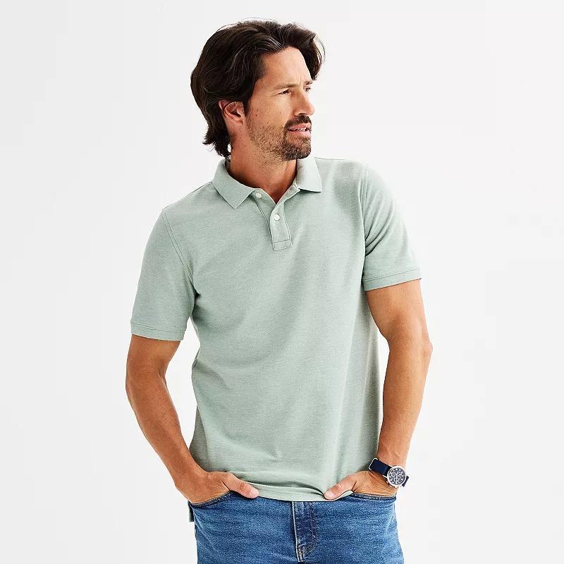 Mens Sonoma Goods For Life Short Sleeve Pique Polo Green Texture Product Image