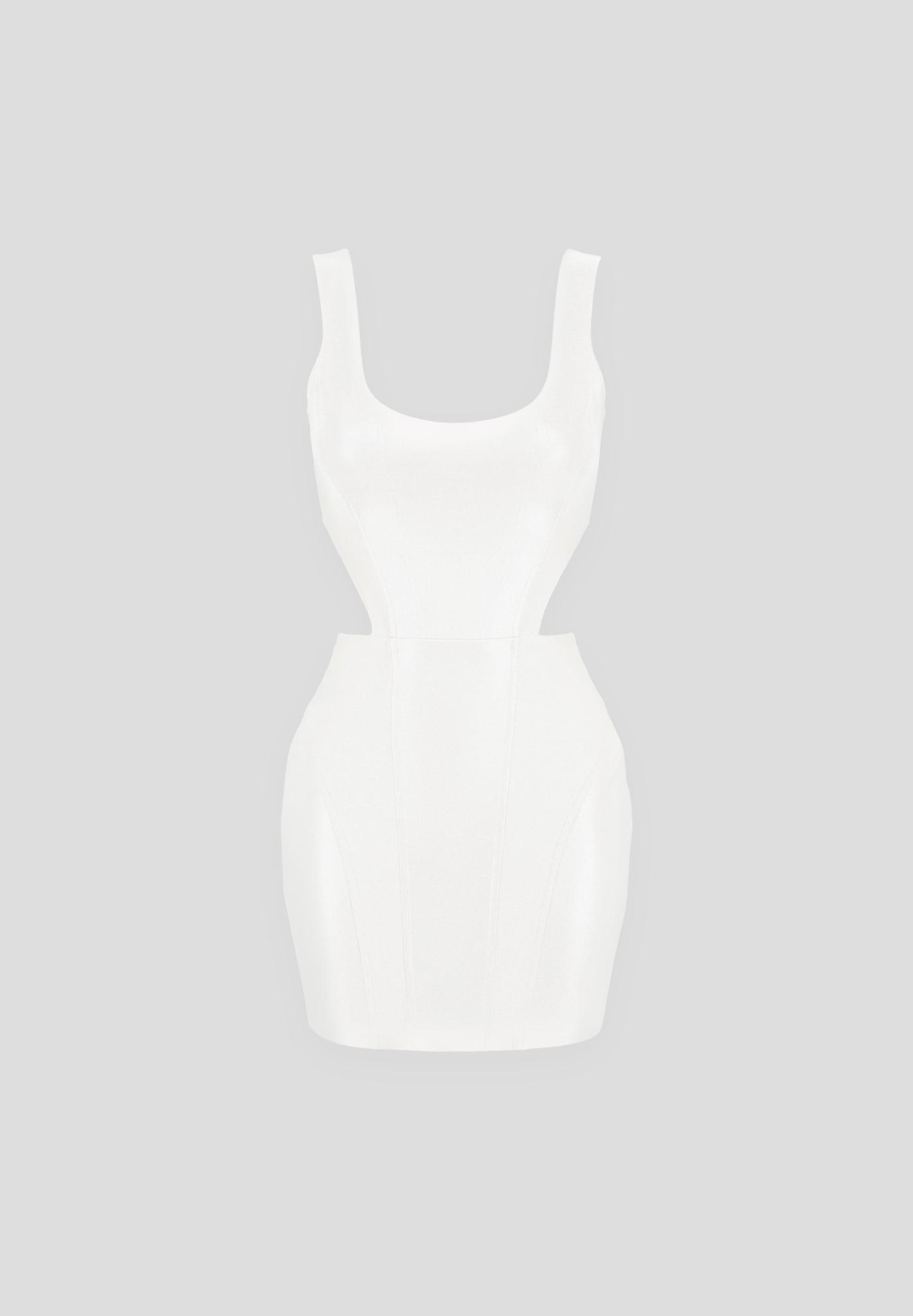 Leather Corset Mini Dress - Off White Female Product Image