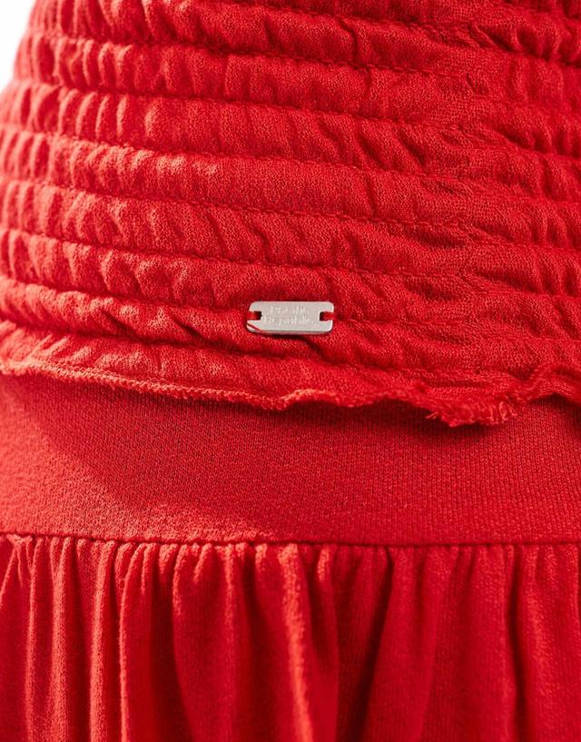 Pull&Bear shirred bandeau top in red - part of a set Product Image