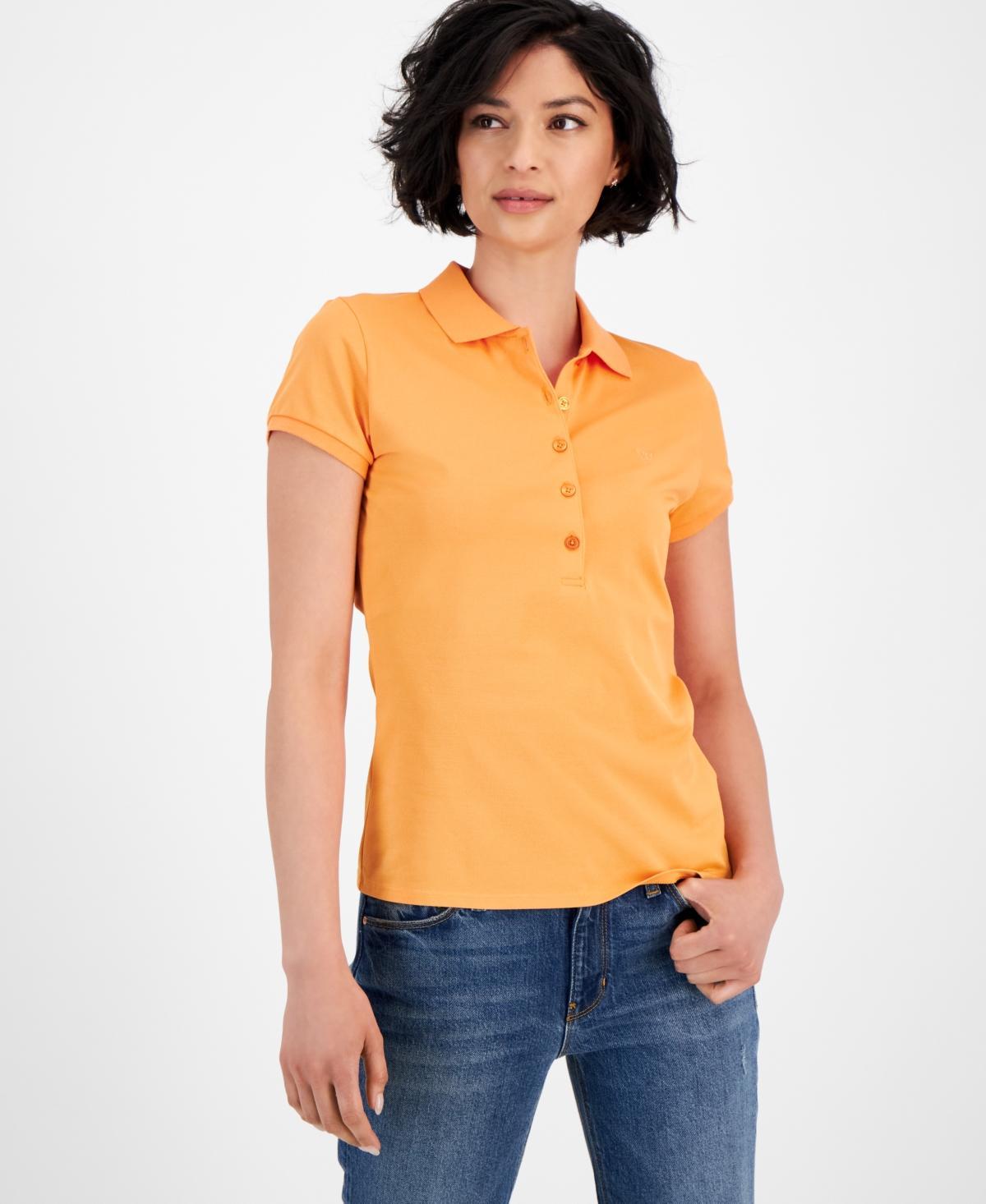 Guess Womens Short-Sleeve Polo Shirt Product Image