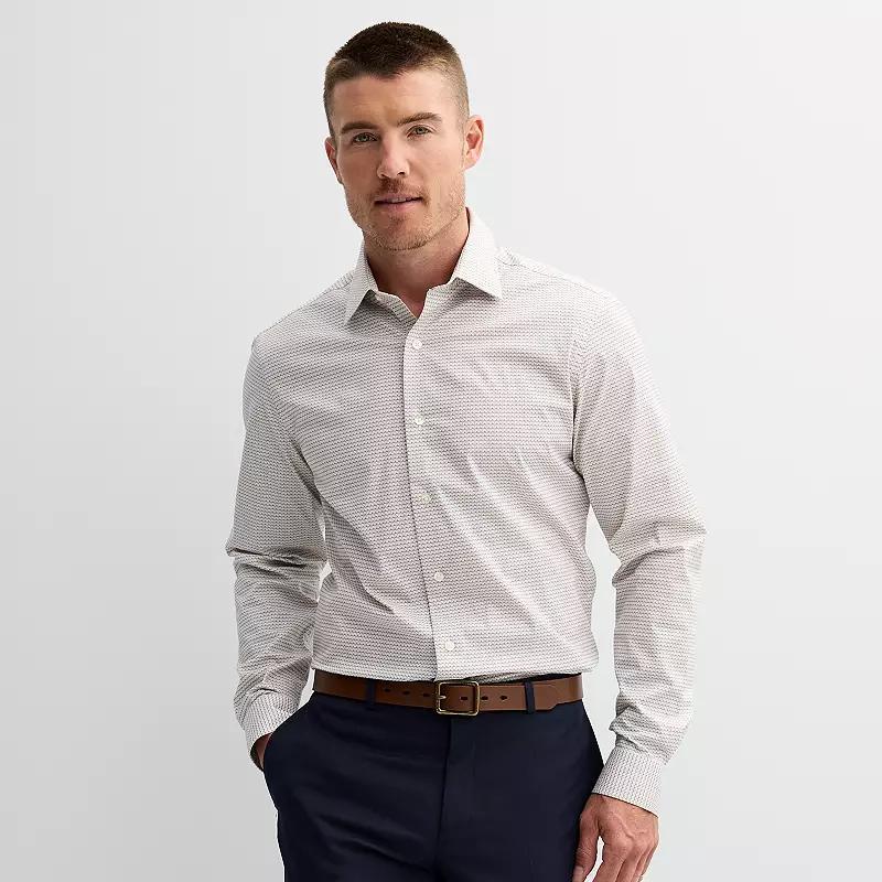 Mens Apt. 9 Premier Flex Slim-Fit Wrinkle Resistant Dress Shirt Blue Textured Floral Product Image