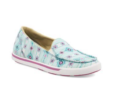 SALE Wrangler by Twisted X® Ladies' Blue/Pink Retro Aztec Slip On Shoes Product Image