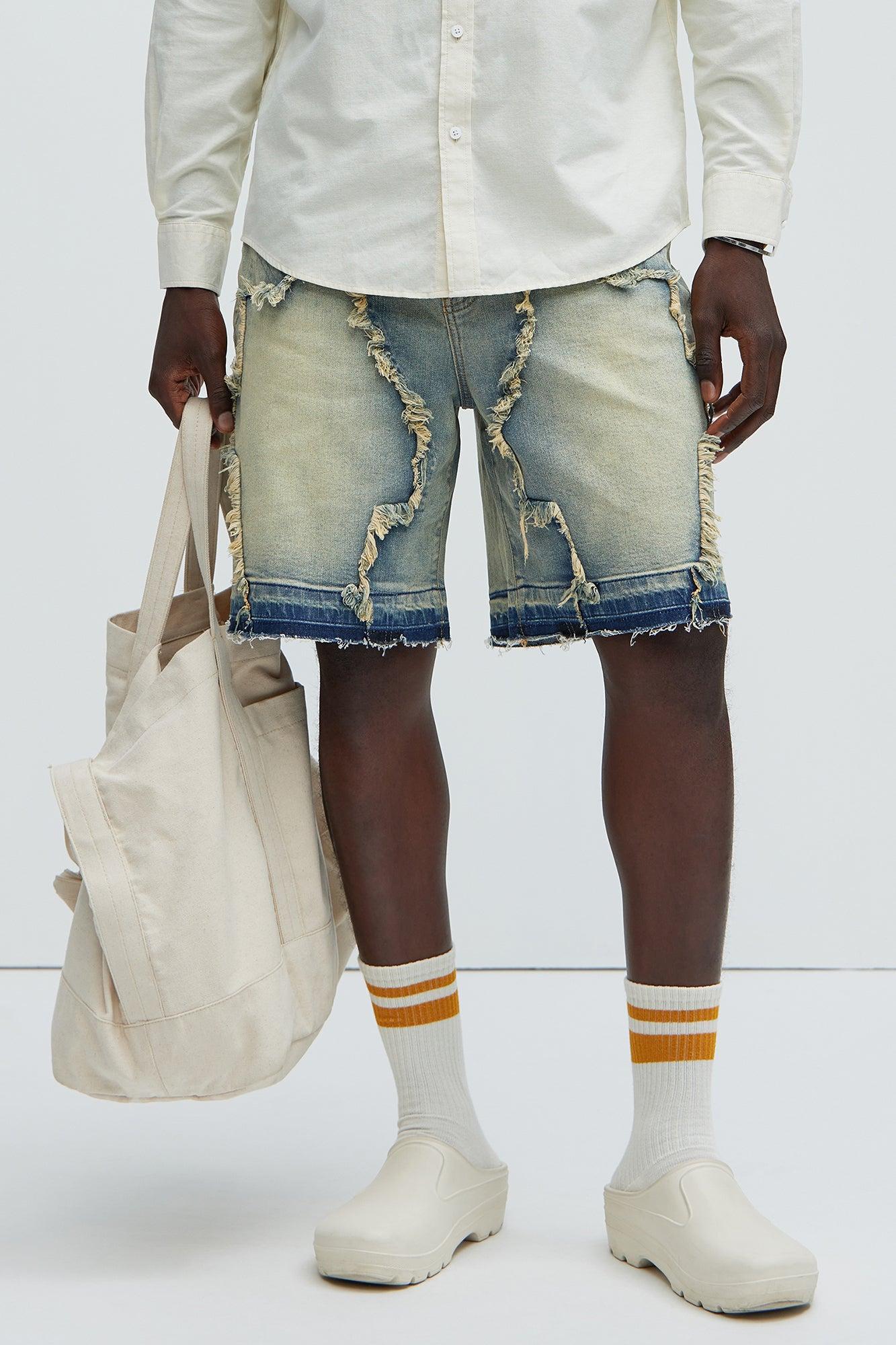 Barker Relaxed Denim Shorts - Vintage Blue Wash Product Image