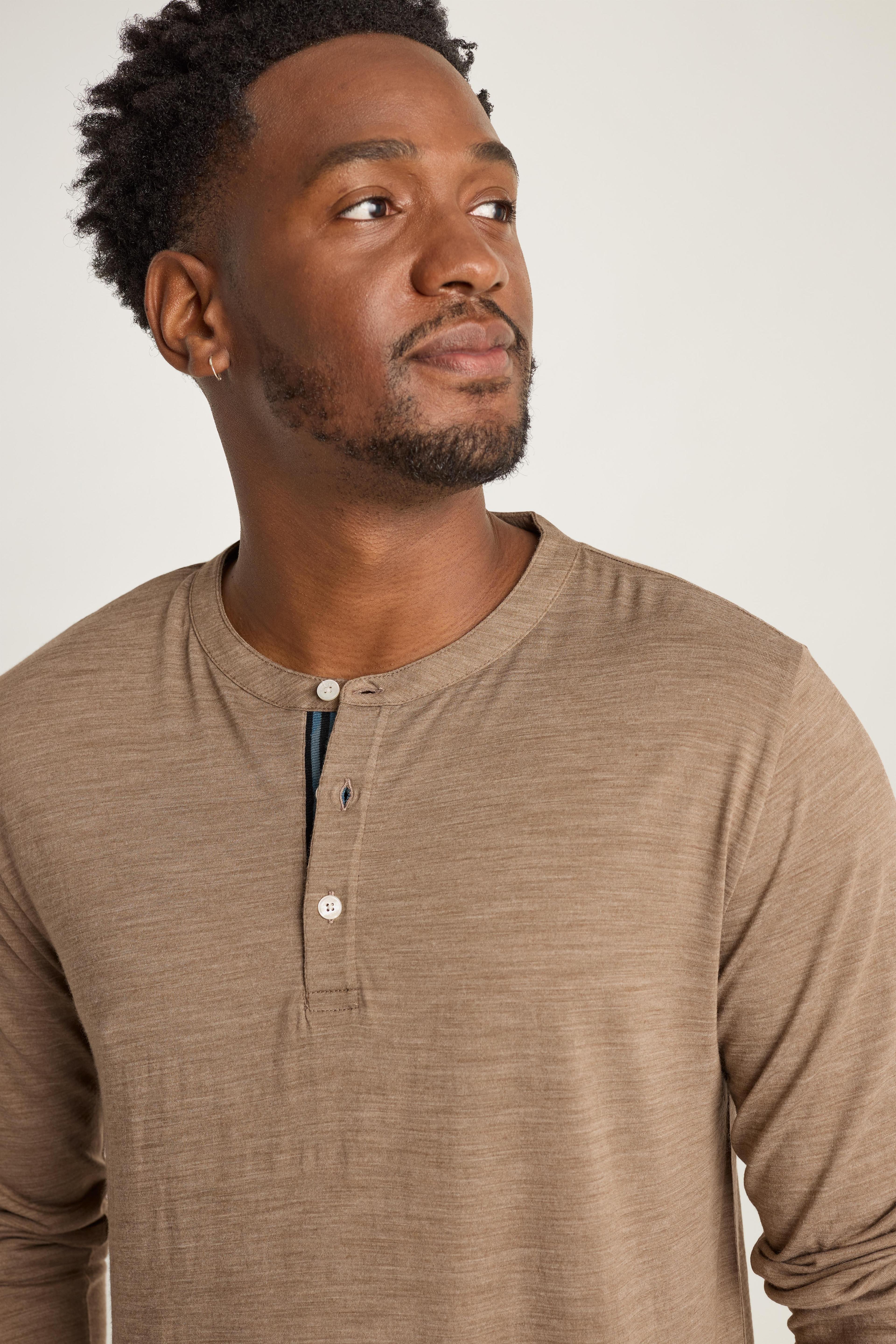 Performance Merino Long Sleeve Henley Product Image