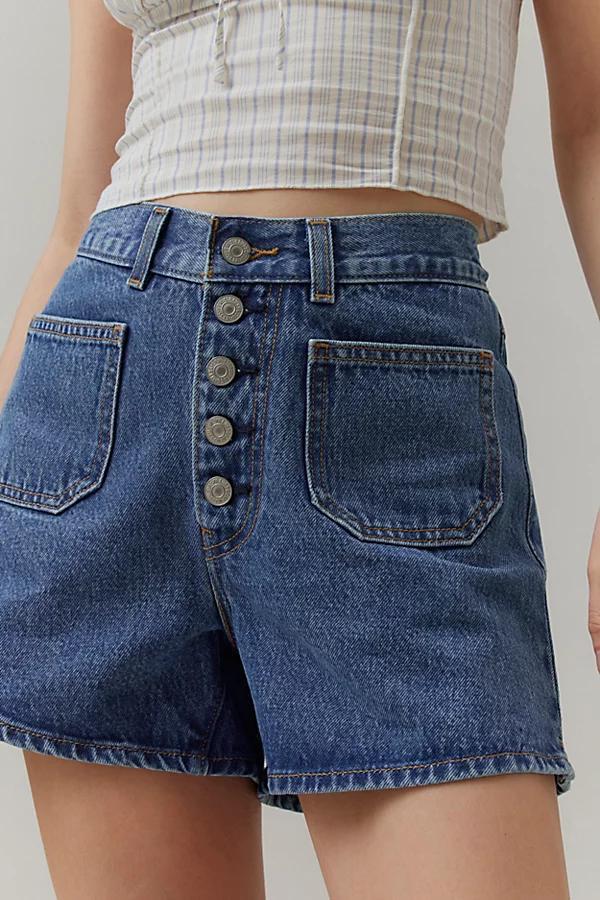 Levis 80s Patch Pocket Denim Mom Short Womens at Urban Outfitters Product Image