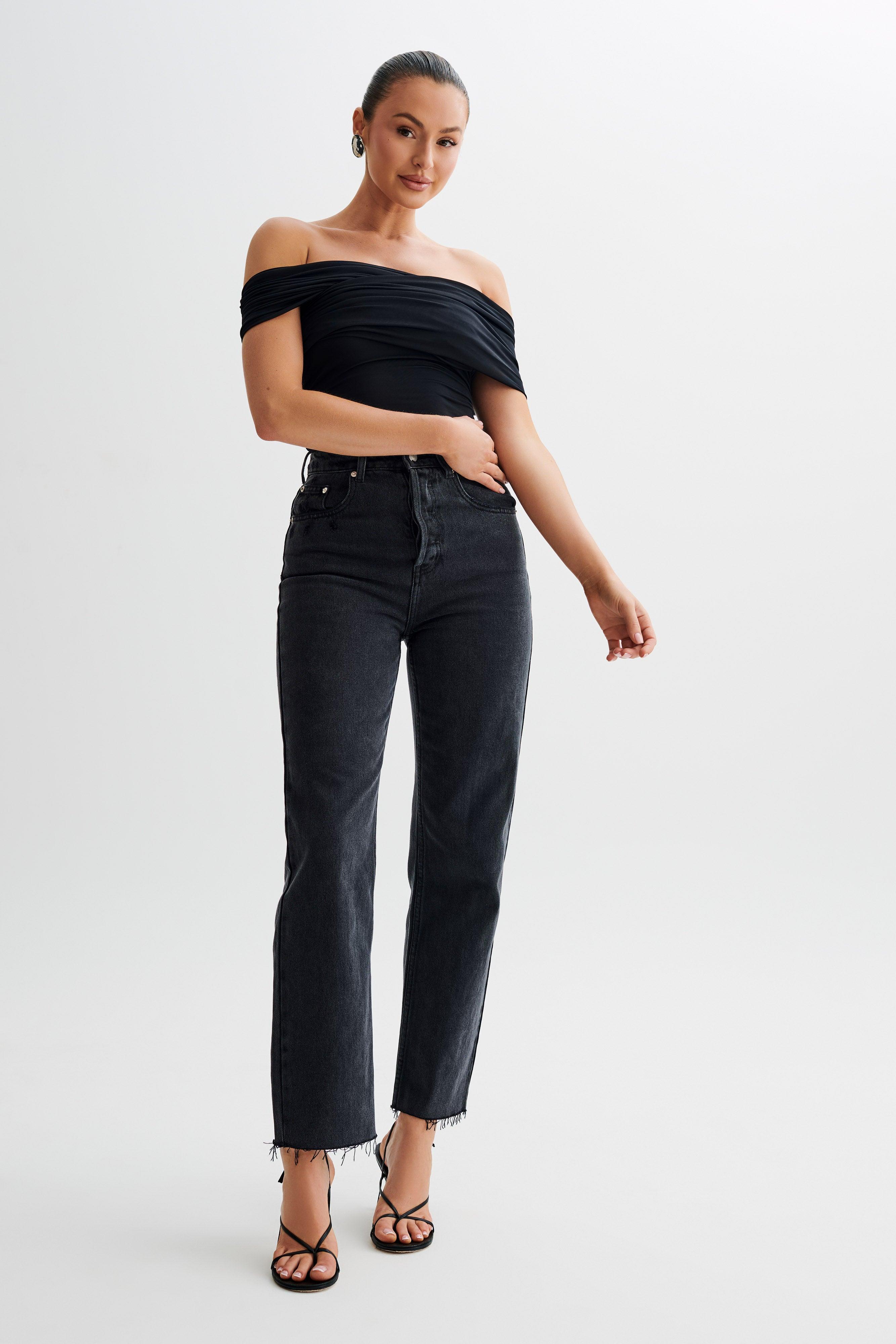 Lourdes Slinky Off Shoulder Top - Black Product Image