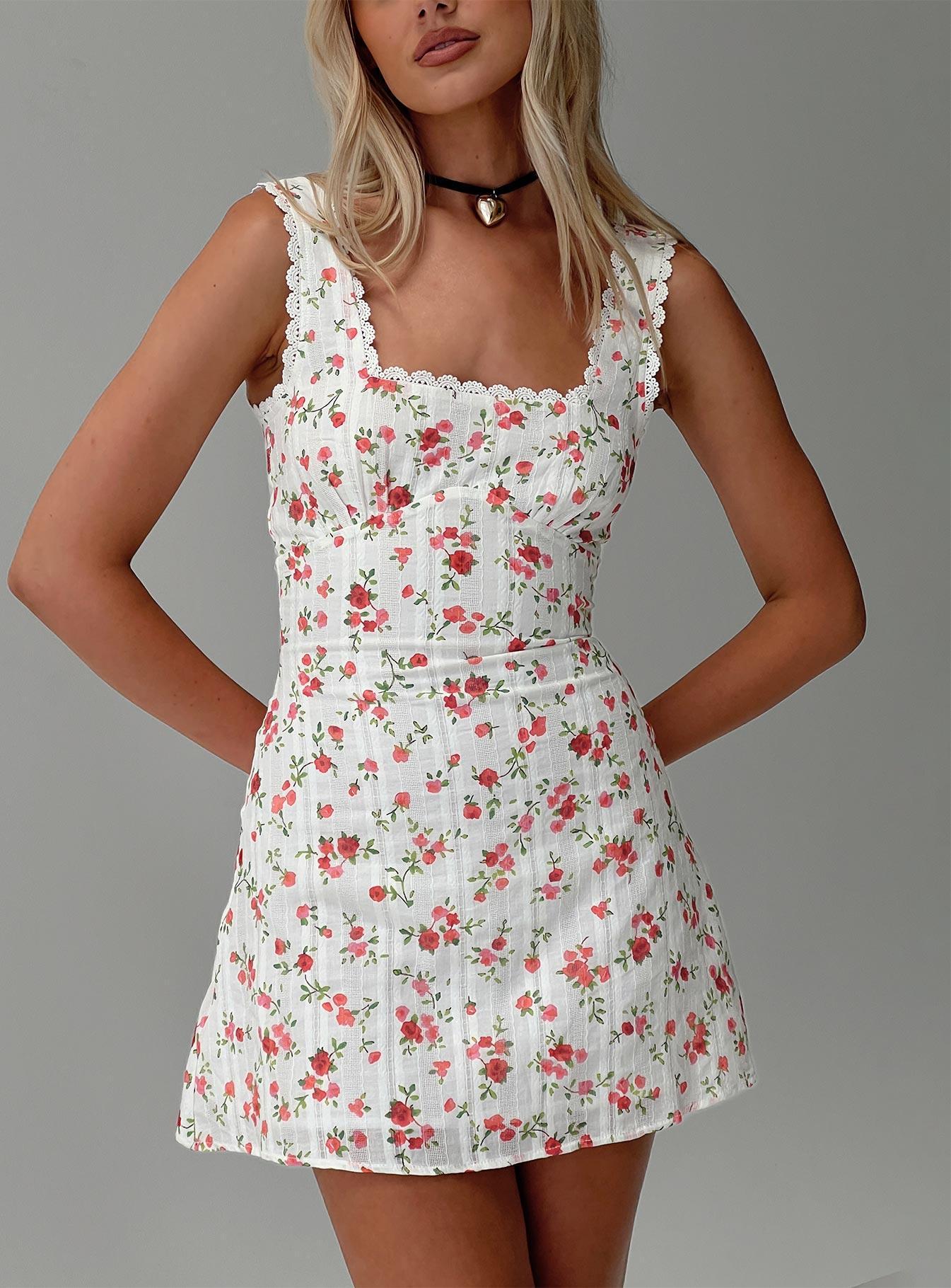 Dasha Mini Dress White Floral Product Image