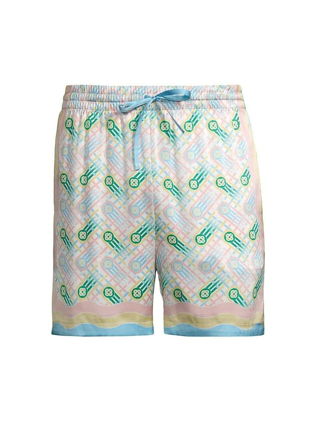 Mens Printed Silk Shorts Product Image