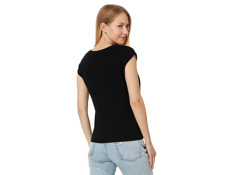 Michael Stars Tati V-Neck Power Shoulder Top Women's Clothing Product Image