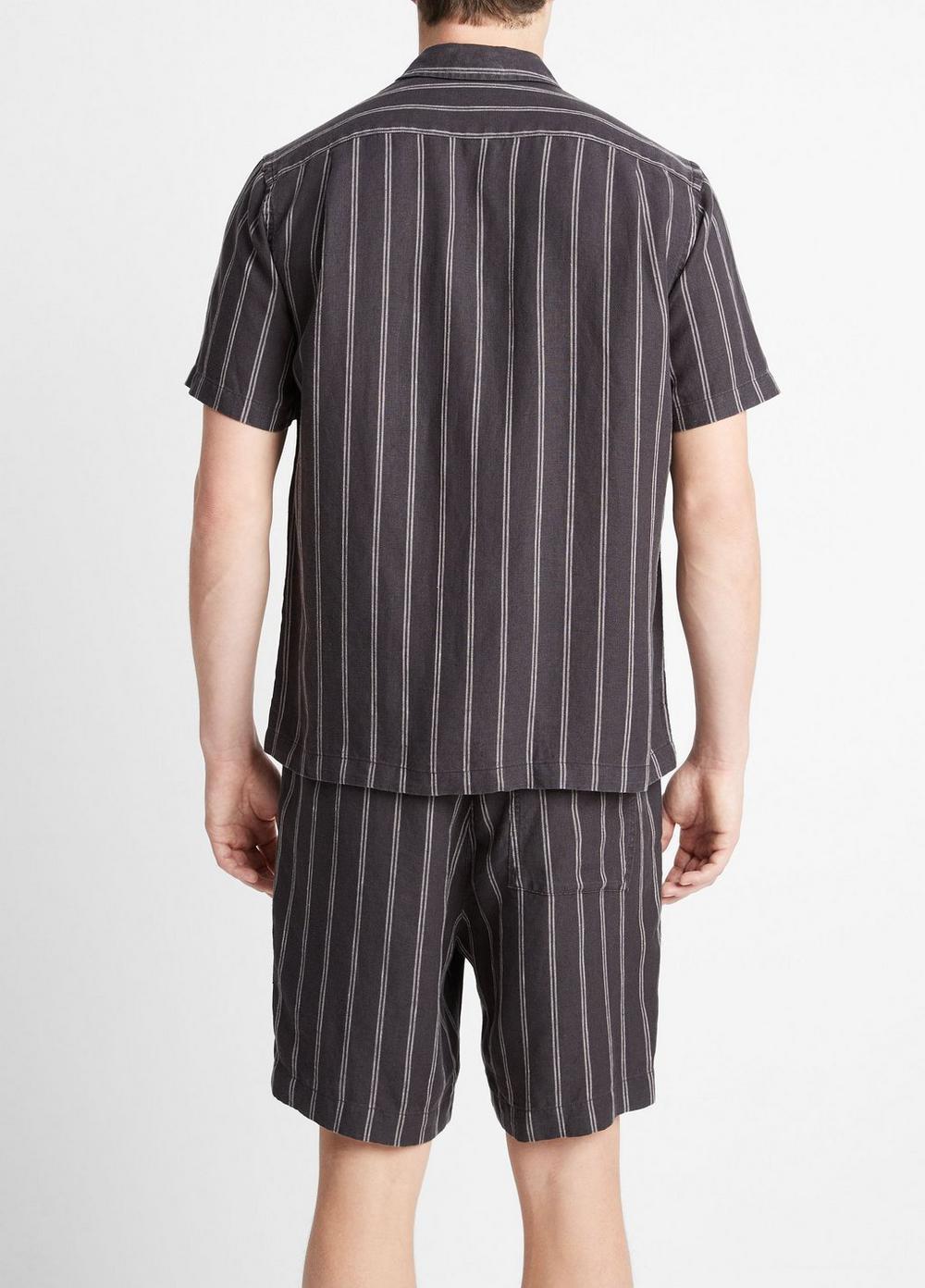 Moonbay Stripe Hemp Short-Sleeve Shirt Product Image