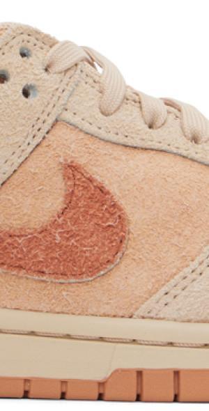 Nike Beige & Orange Dunk Low Sneakers Product Image