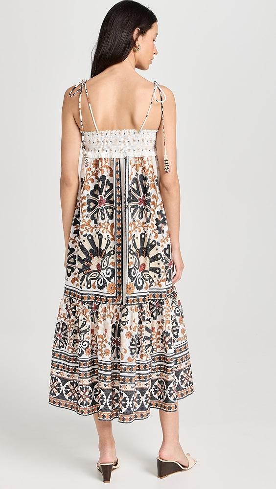 FARM Rio Flower Fan Tapestry Off-White Midi Dress | Shopbop Product Image