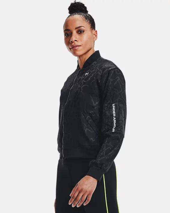 Women's UA RUSH™ Woven Jacquard Bomber Jacket Product Image