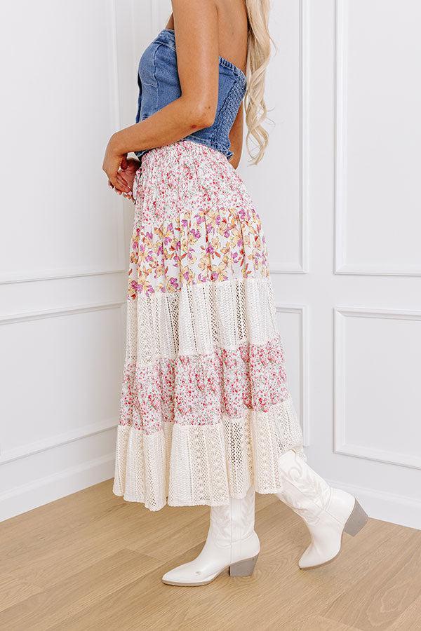 Floral Fields High Waist Midi Skirt Product Image