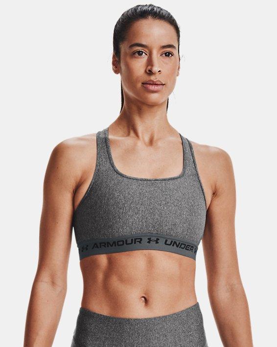 Under Armour Crossback 2.0 Medium-Impact Sports Bra, Womens Grey Product Image