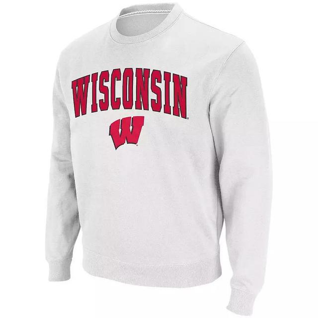 Mens Colosseum Wisconsin Badgers Arch & Logo Crew Neck Sweatshirt Product Image