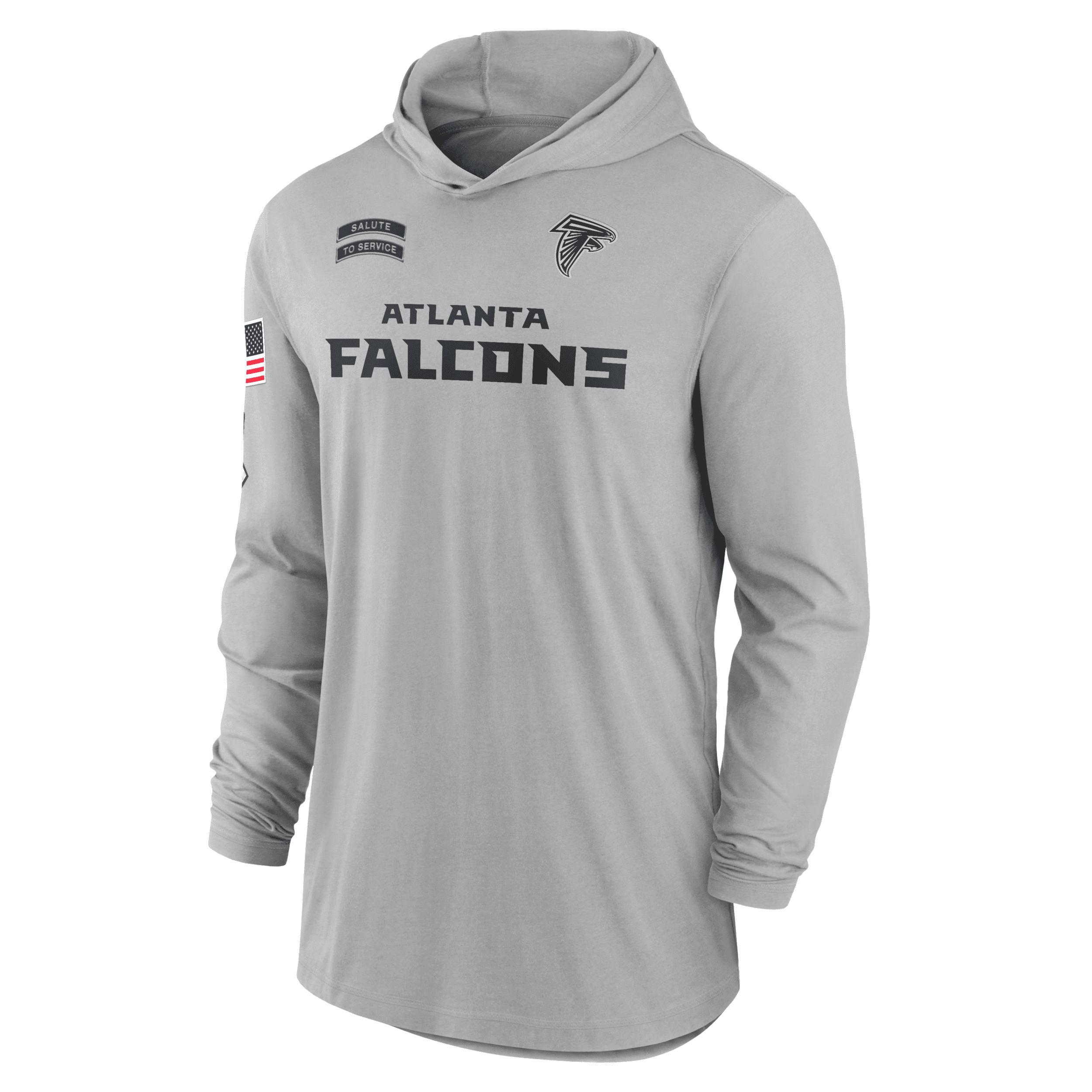 Atlanta Falcons Salute to Service Edge Mascot Lockup Men’s Nike Men's Dri-FIT NFL Long-Sleeve Hooded Top Product Image