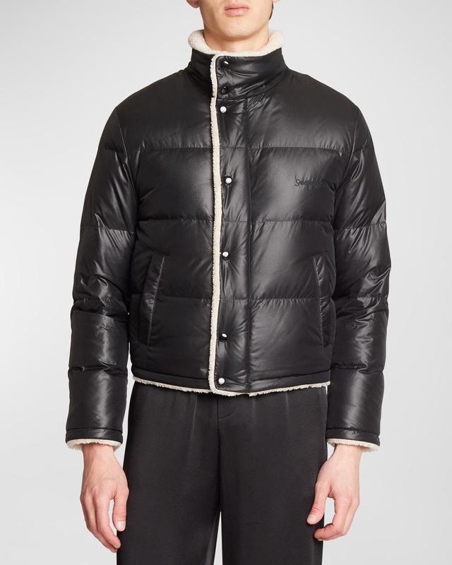 Mens Faux Shearling Puffer Jacket Product Image