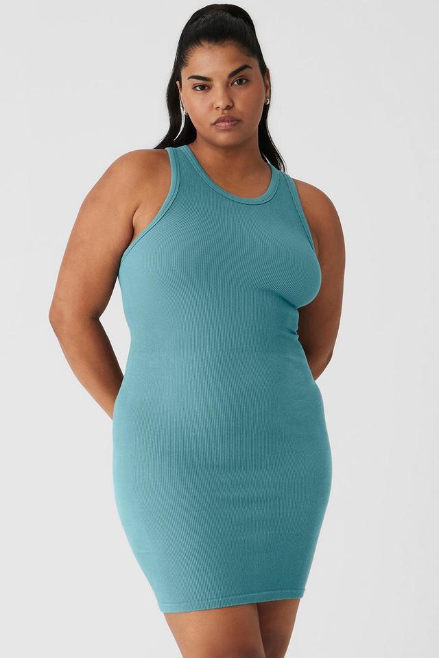 Seamless Ribbed Warm Nights Dress - Teal Agate Product Image