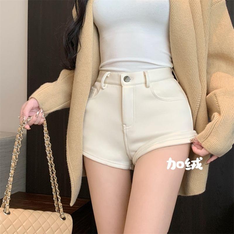 High Waist Plain Shorts Product Image