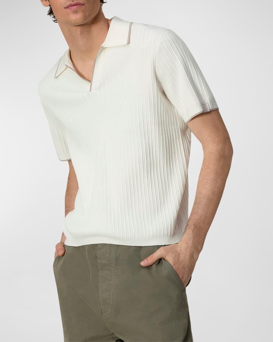 Men's Harbor Ribbed Johnny Collar Polo Shirt Product Image